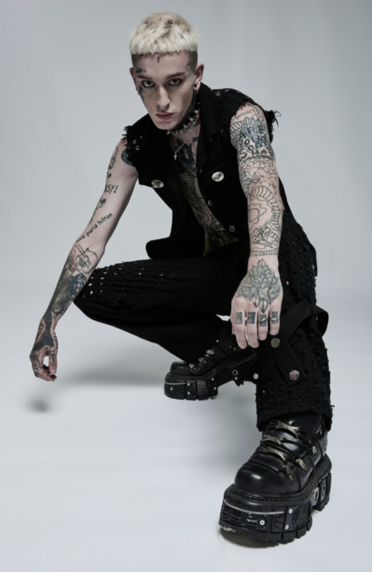 Punk Daily Wear Cut Off Vest