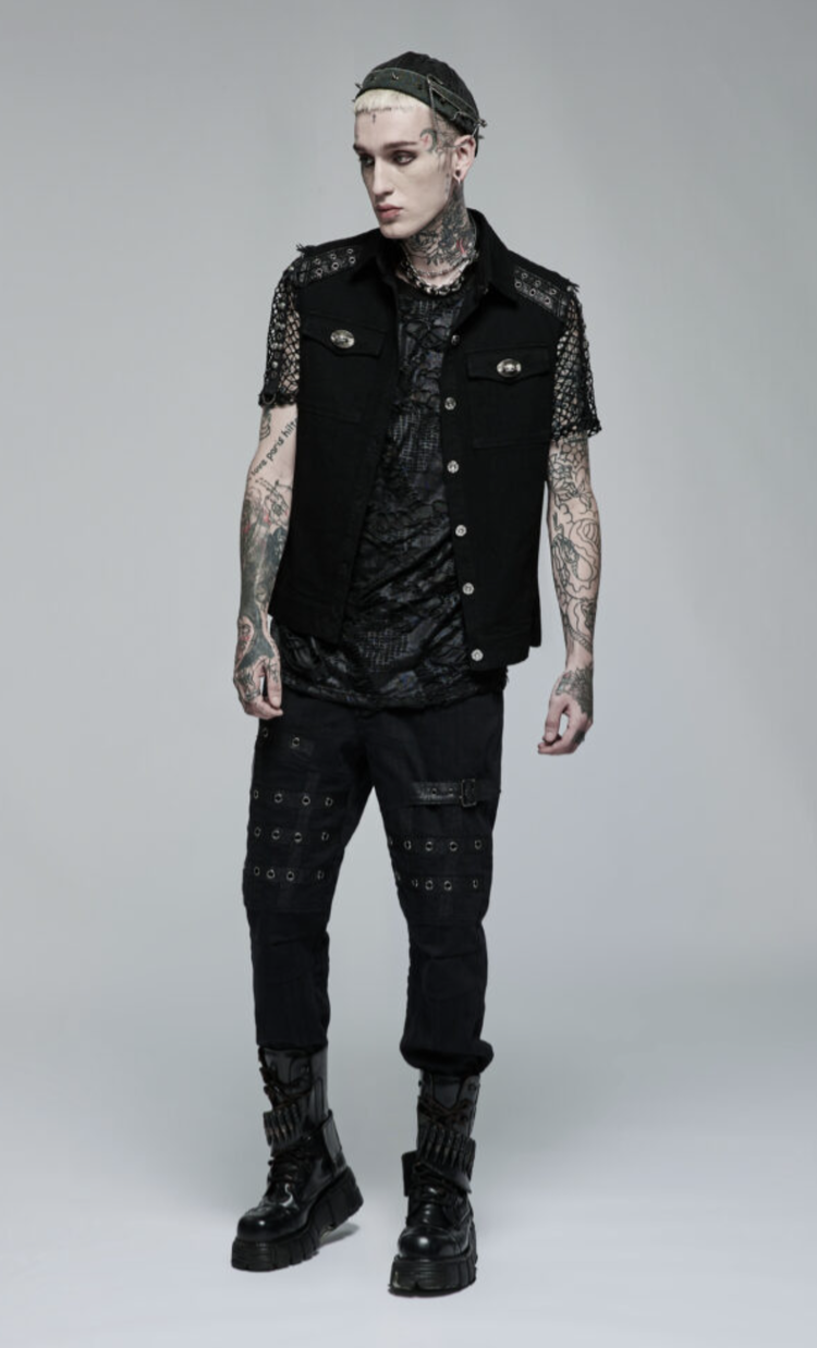 Punk Daily Wear Cut Off Vest