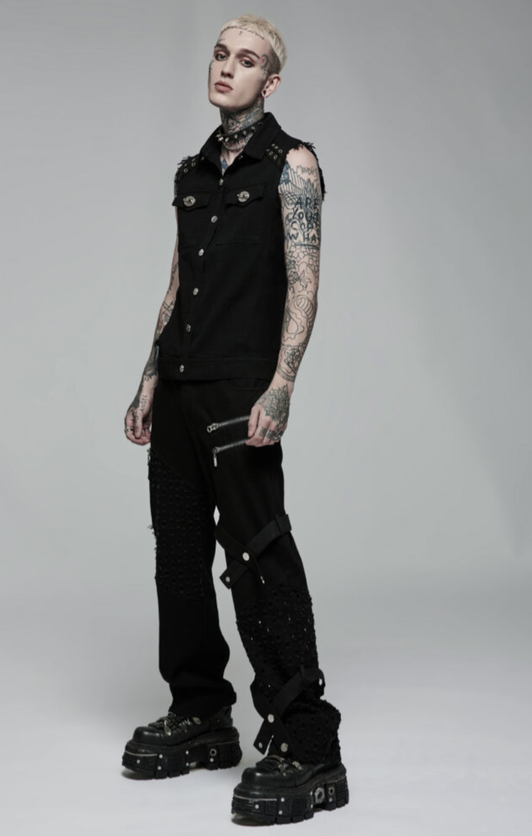 Punk Daily Wear Cut Off Vest