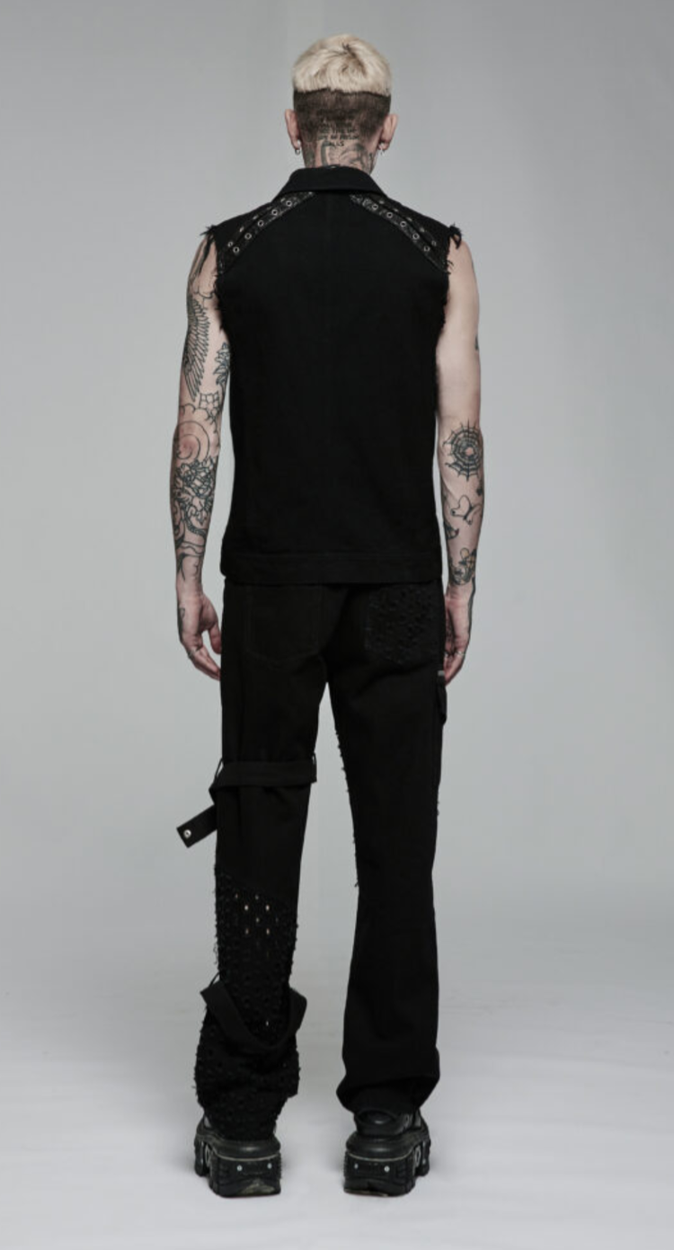 Punk Daily Wear Cut Off Vest