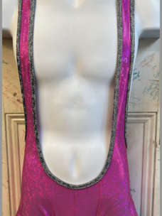 Wrestling Singlet Fractal Flamingo/Silver