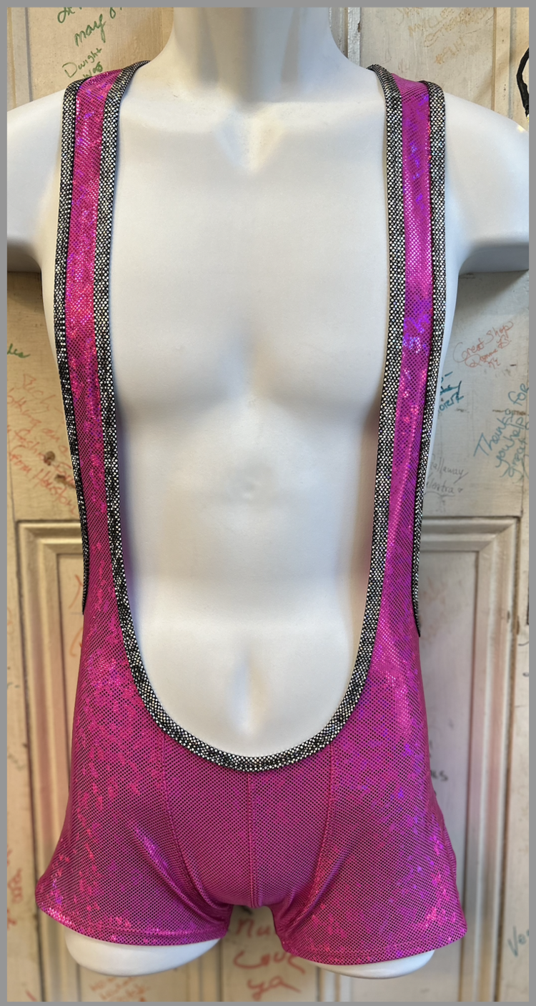 Wrestling Singlet Fractal Flamingo/Silver