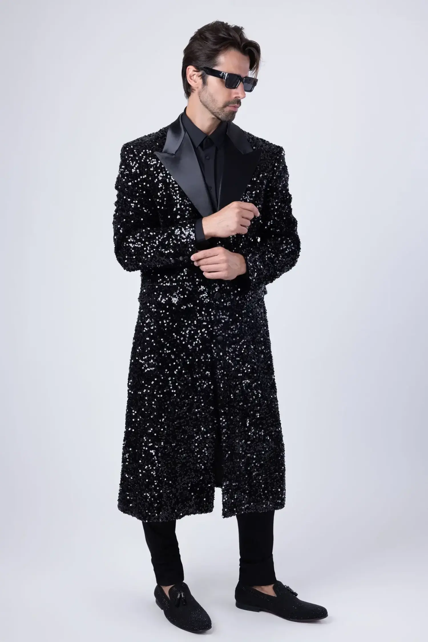 Tovira Sequin Long Coat | No Rules Fashion - No Rules Fashion