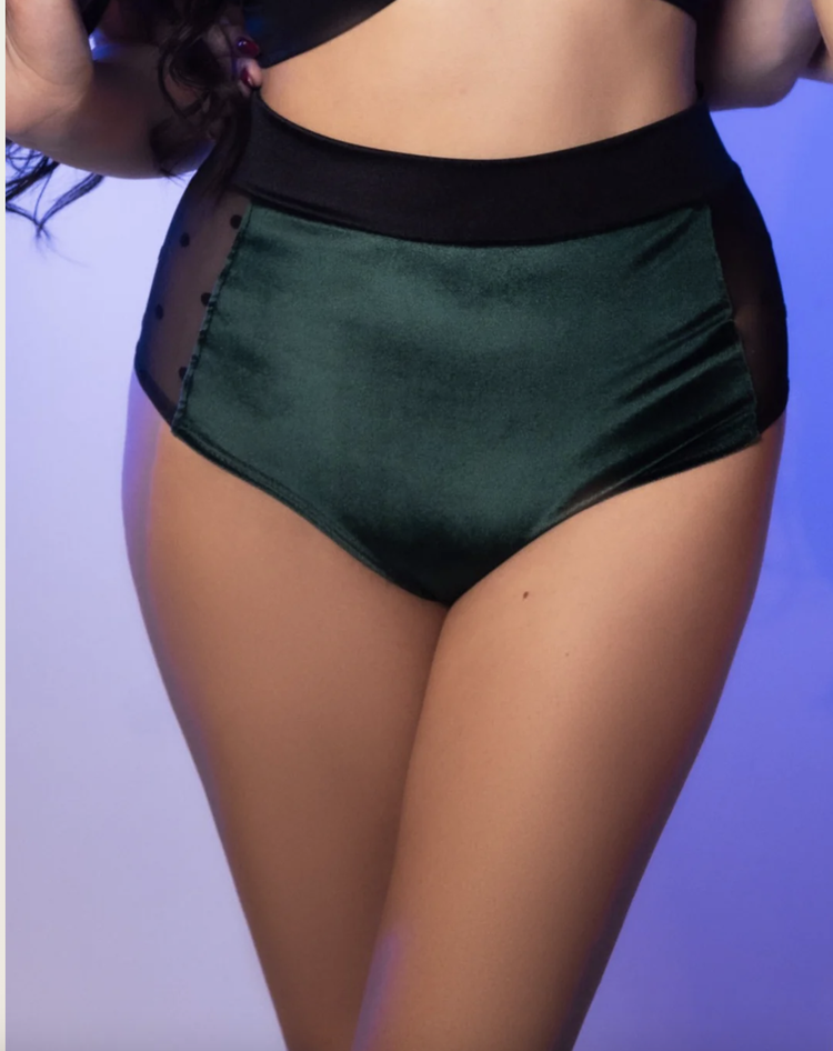 Santa Baby Hi-Waist Mesh Panel Shorts