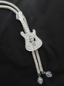 Crystal Guitar Bolo Tie