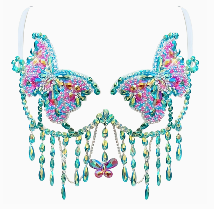 Enchanted Butterfly Beaded Sparkle Bra