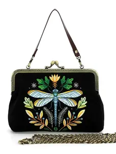 Dragonfly Vintage Kisslock Bag