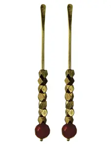 Carnelian and Brass Bodhi Post Earrings