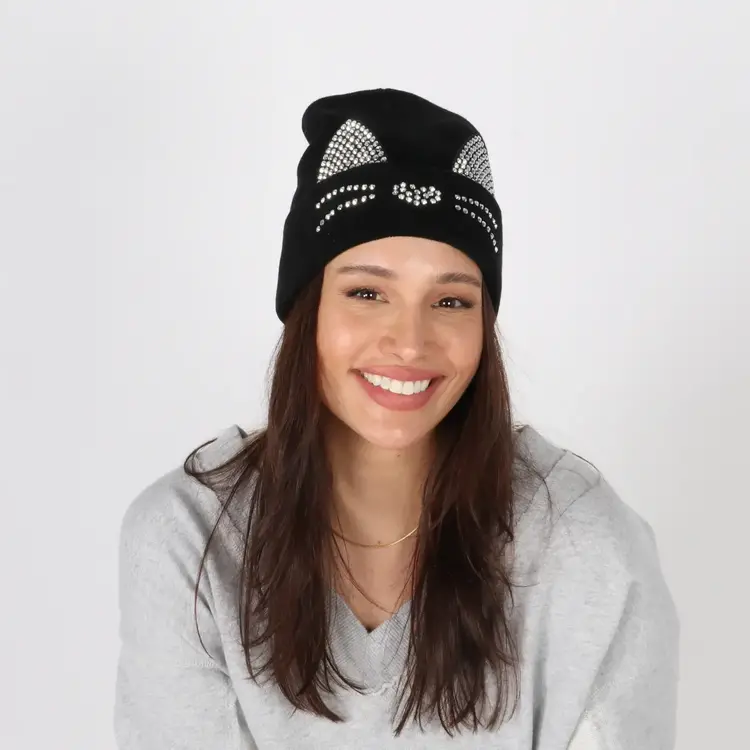 Knit Cat Beanie with Ears