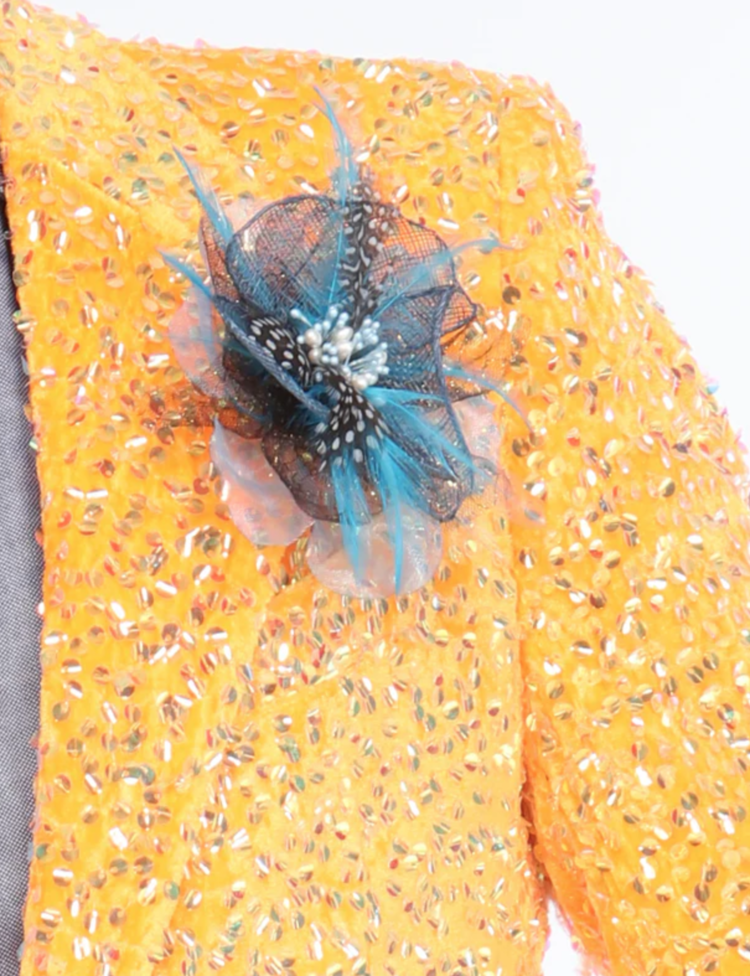 Velvet Sequin Tailored Mens Blazer