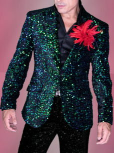 Velvet Sequin Tailored Mens Blazer