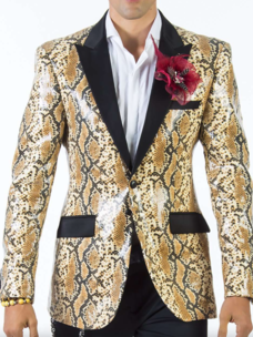 Patterned Sequin Tailored Mens Blazer