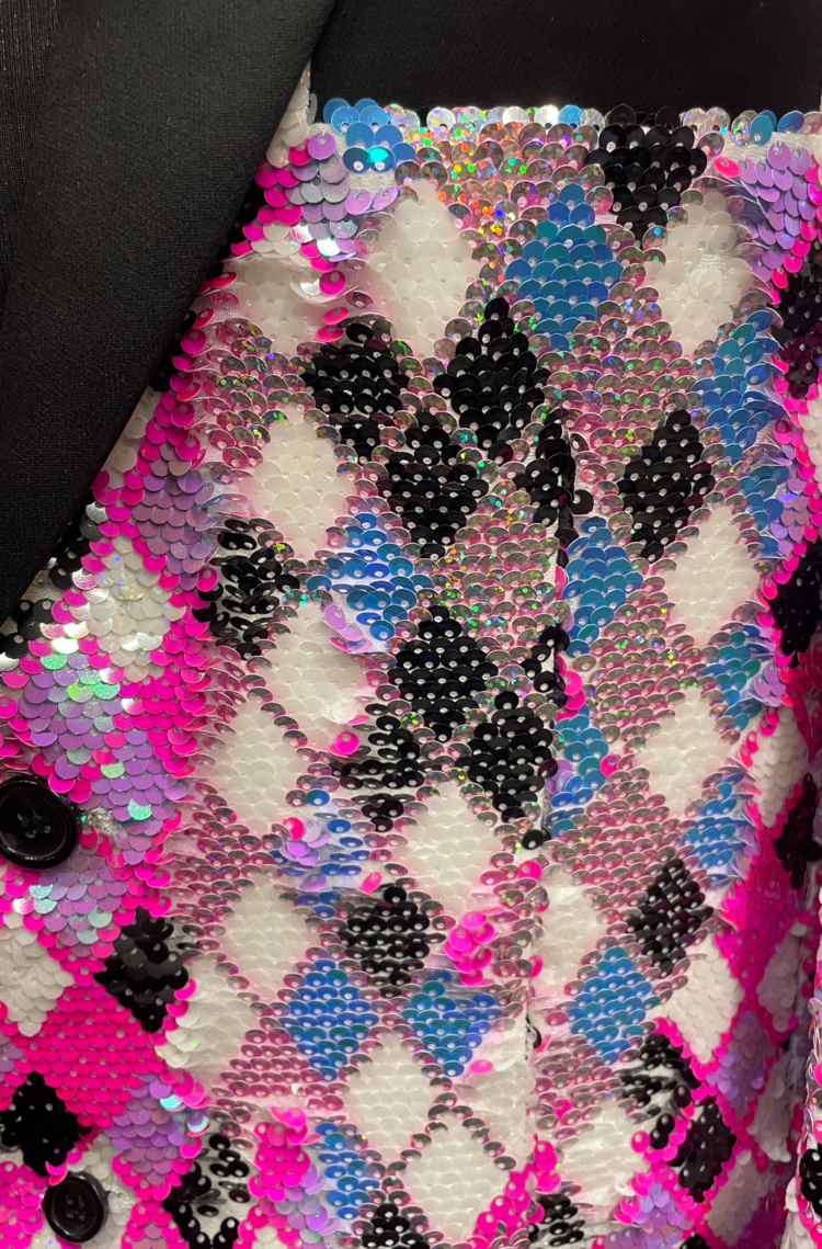 Patterned Sequin Tailored Mens Blazer