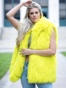 Mongolian Lamb Faux Fur Lapel Vest