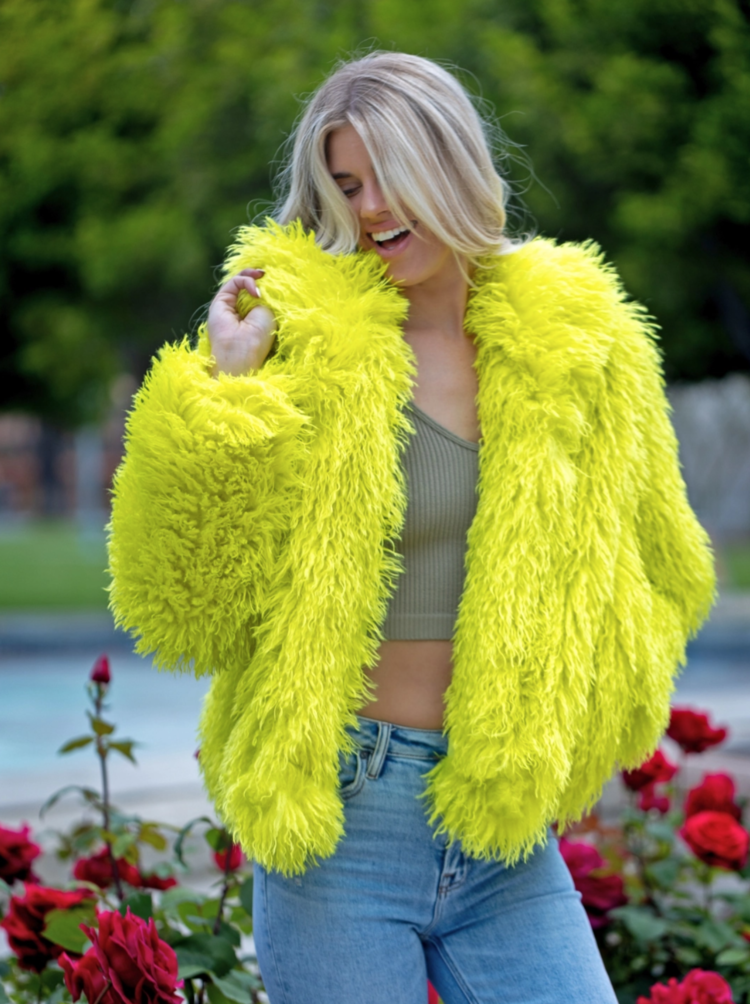 Mongolian Lamb Faux Fur Jacket