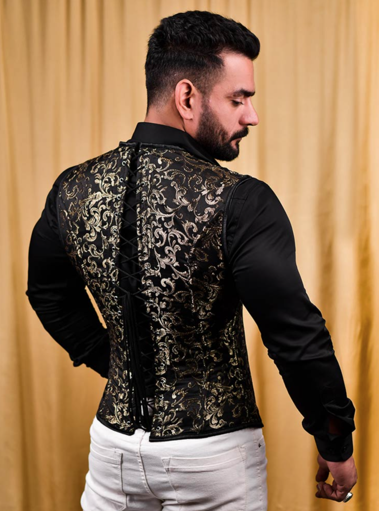 Men's Brocade Corset Vest
