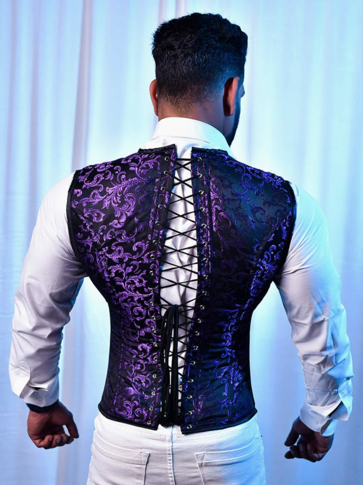 Men's Brocade Corset Vest