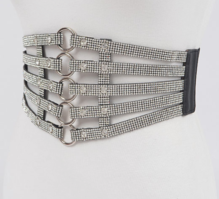 Strappy Rhinestone O-Ring Belt