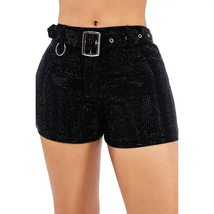 Rhinestone Mini Hot Shorts