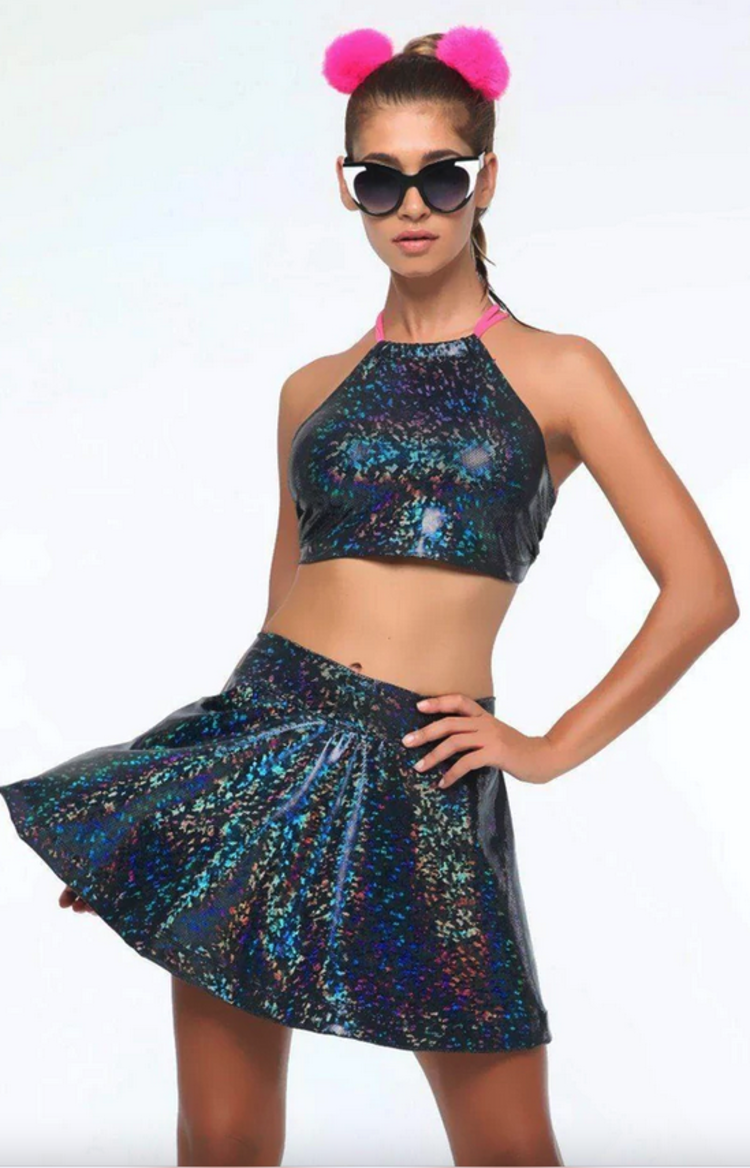 Holographic Skater Skirt