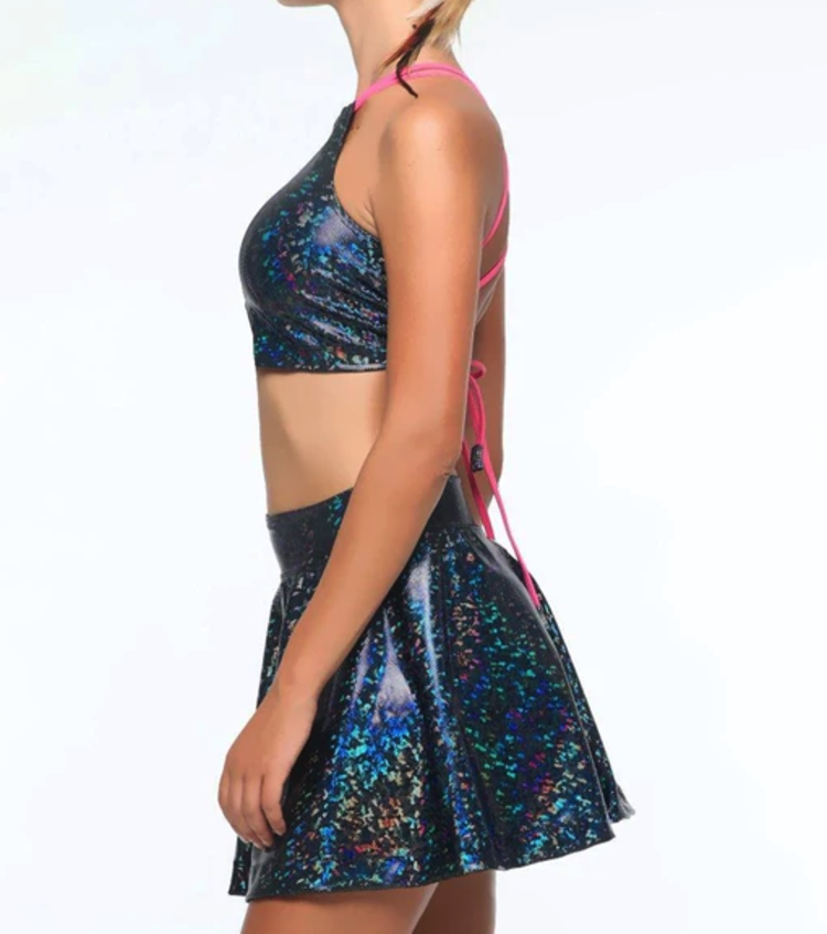 Holographic Skater Skirt