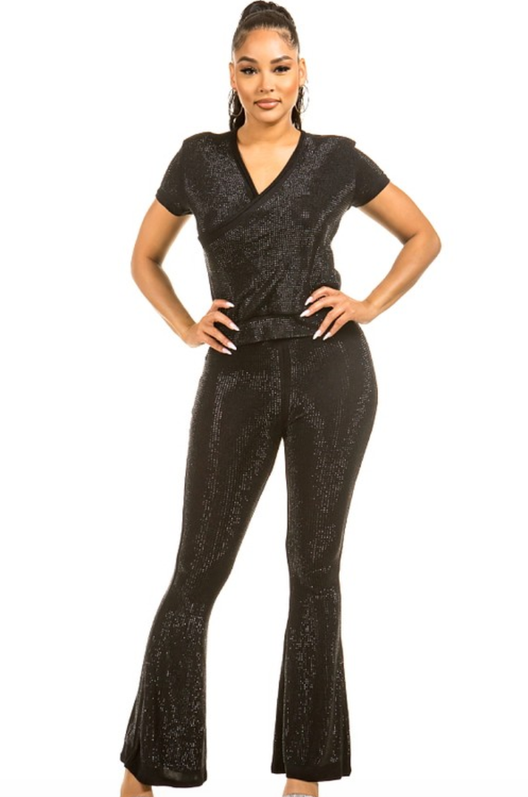 Rhinestone Flare Pants