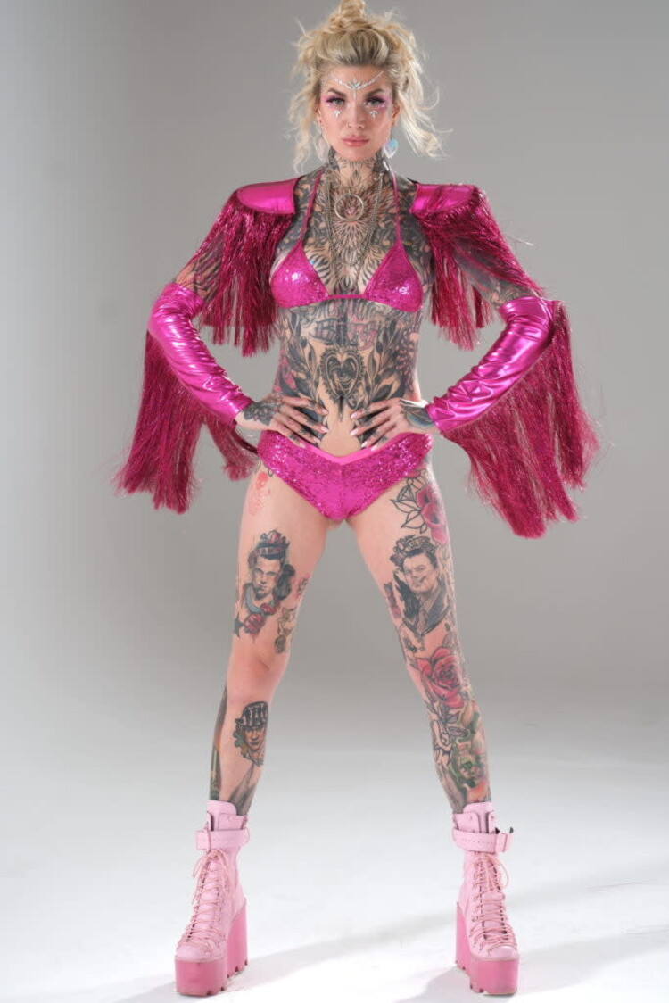 Metallic Tinsel Shoulder Pads