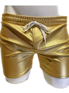 Metallic Faux Leather Shorts