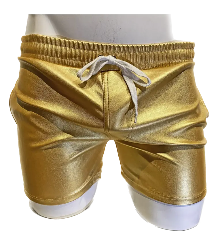 Metallic Faux Leather Shorts