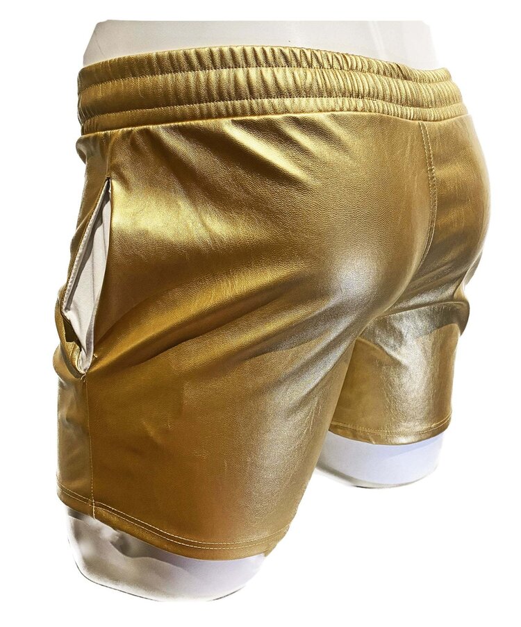 Metallic Faux Leather Shorts