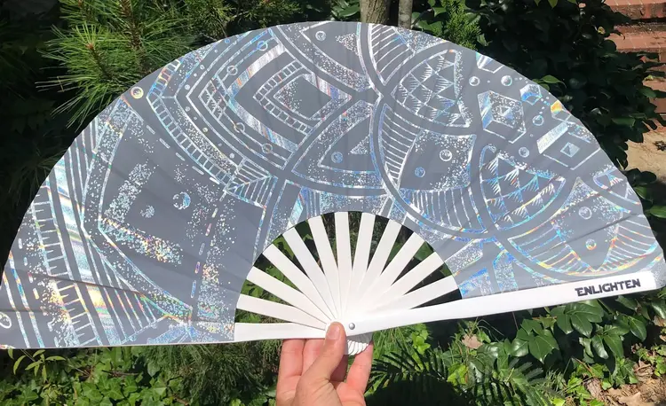 Reflective Sacred Geometry Fan