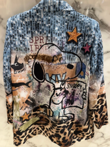 Italian " Snoopy" Print Blazer