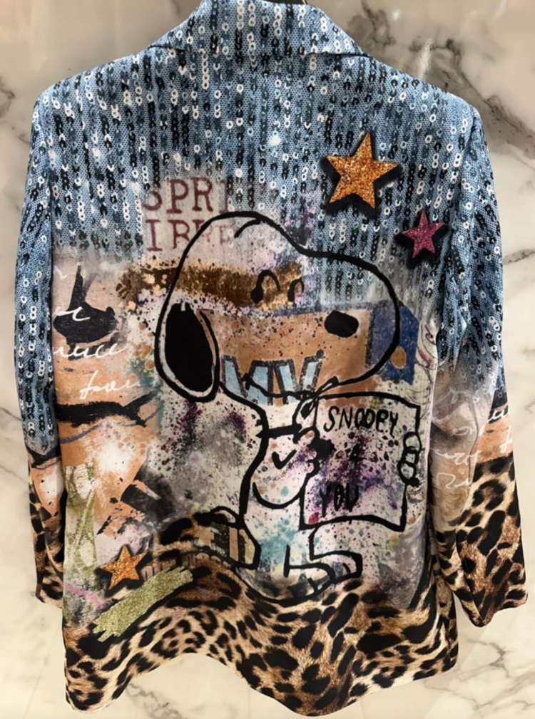 Italian " Snoopy" Print Blazer