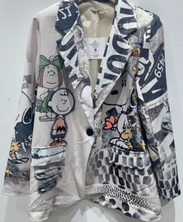 Italian "Snoopy" Woodstock Print Blazer