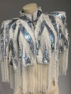 Beaded Short Fringe Cape