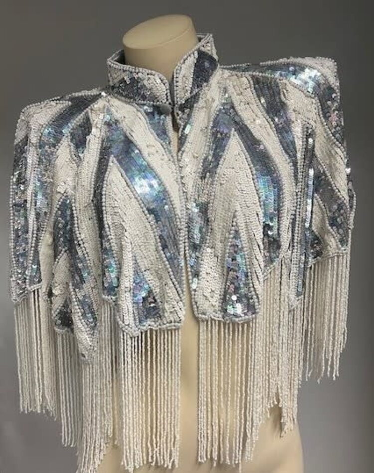 Beaded Short Fringe Cape