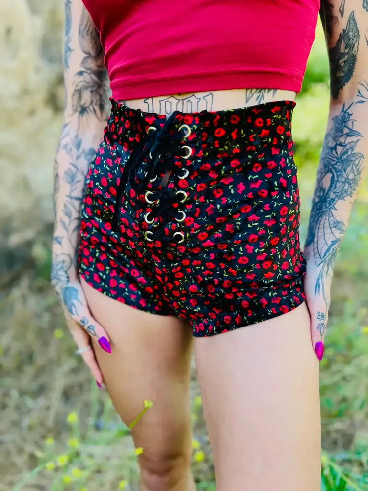 Velvet Tied Up Daisy Duke Shorts