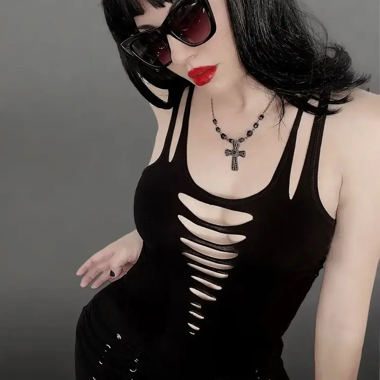 Gothique Slashed Cut Out Tank