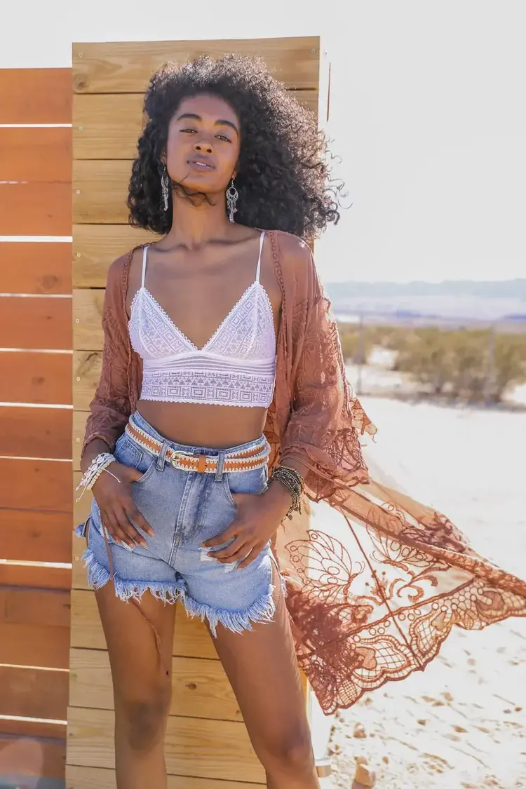 See-Through Butterfly Lace Kimono