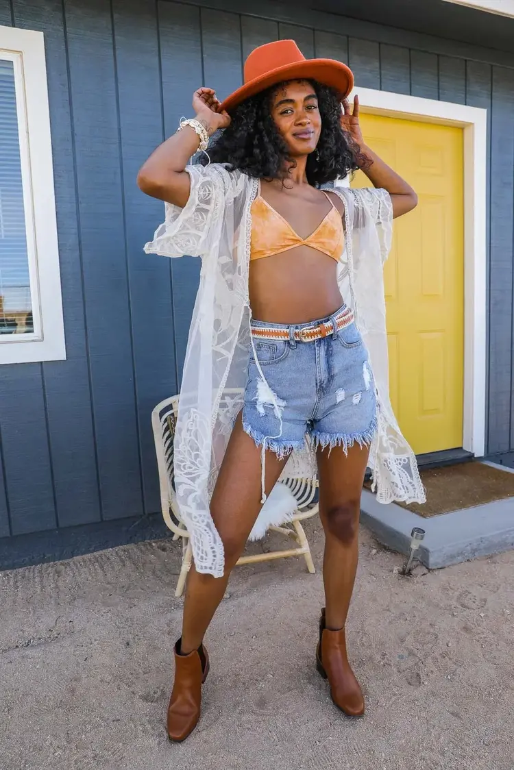 See-Through Butterfly Lace Kimono