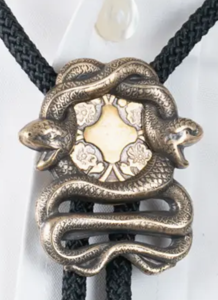 Bolo Tie Twisted Snake Pendant