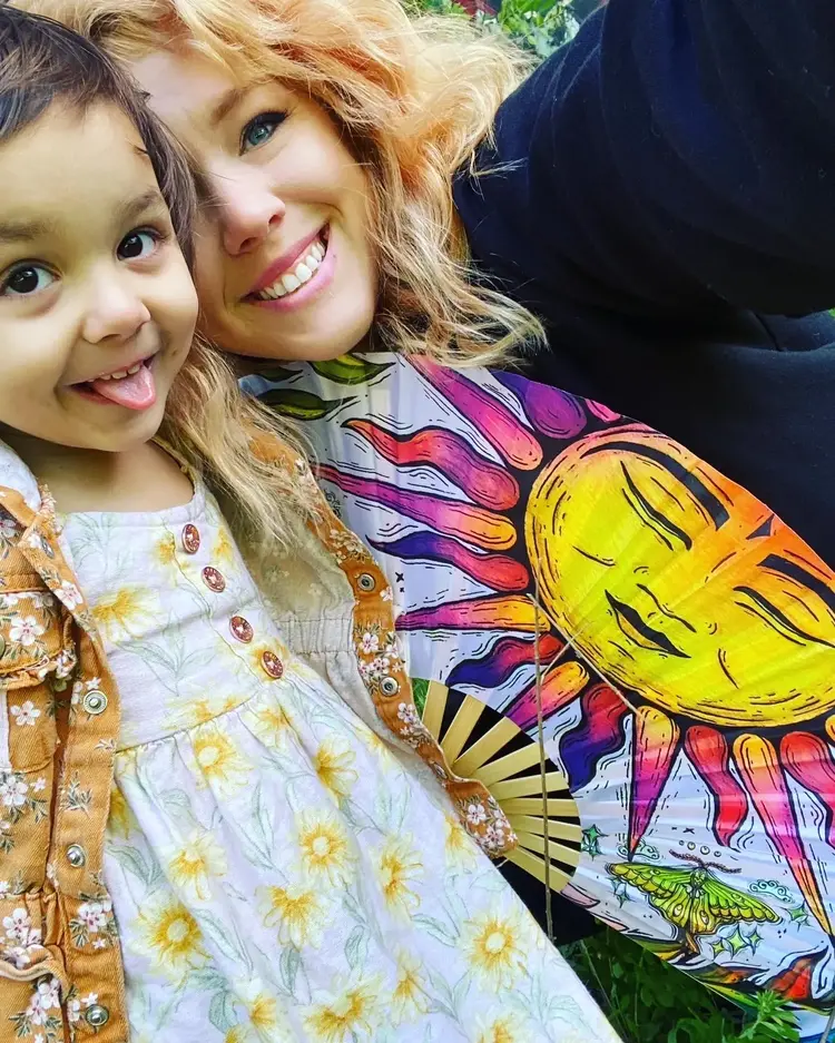 Sun and Luna Moth Fan -Black light Reactive