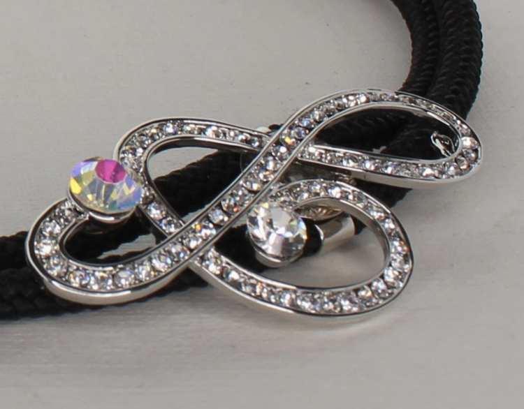 Rhinestone Treble Clef Bolo Tie