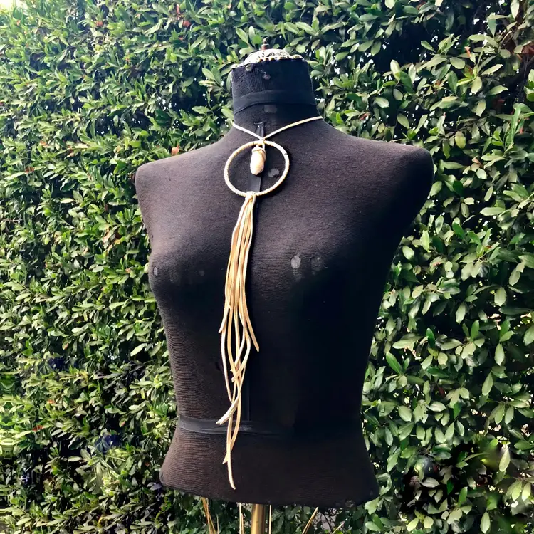Hoop Leather Necklace