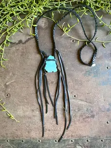 Pirate Leather Necklace - Howlite