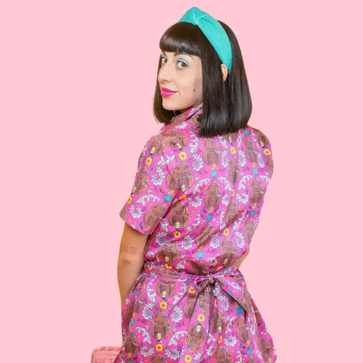 Cheeky Tiki Monkeys Belted Micro Mini