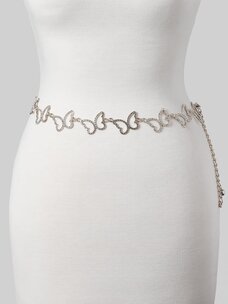 Rhinestone Pave Butterfly Chain Belt