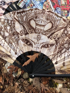 Egyptian Sphinx Hand Fan