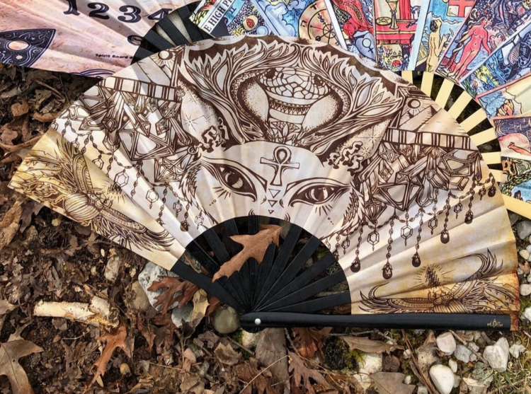 Egyptian Sphinx Hand Fan