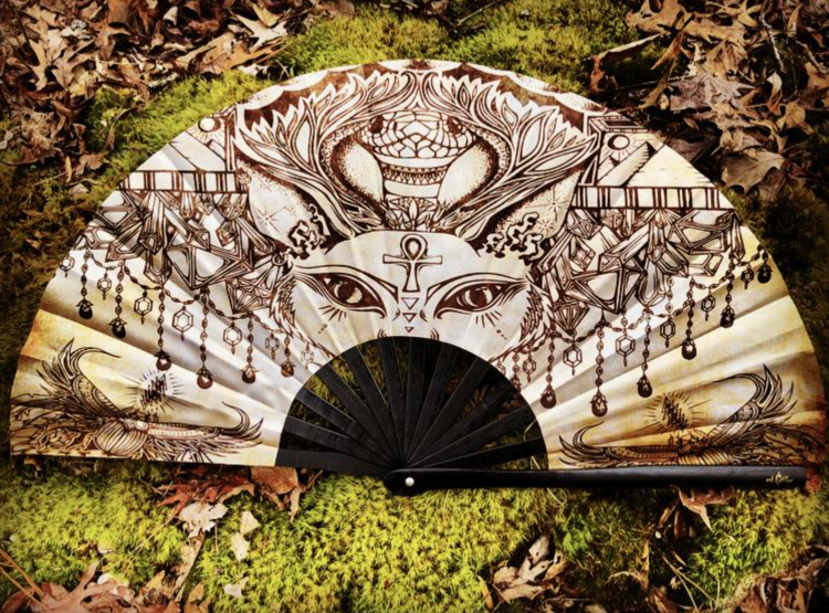 Egyptian Sphinx Hand Fan